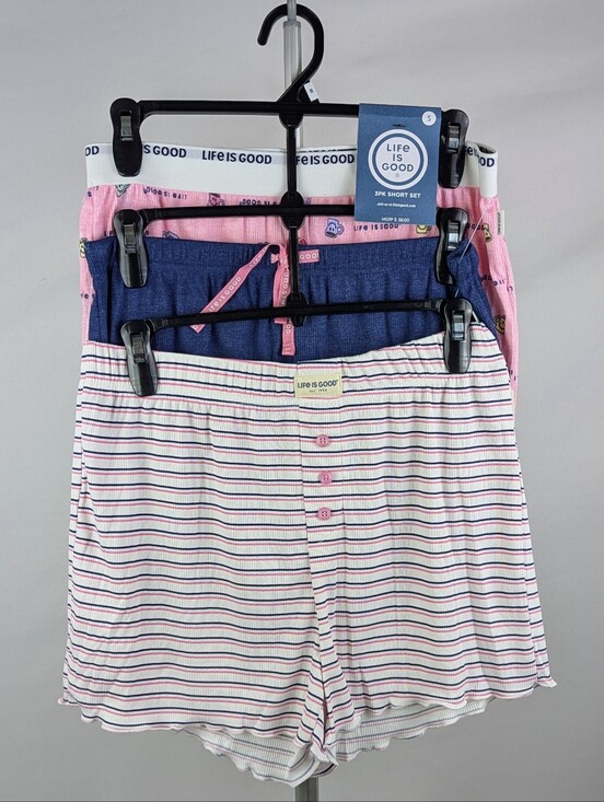Life Is Good Other - Life Is Good Short Set 3-Pk Sleep Lounge Coffee Mug Stripe Pink Navy White S NWT